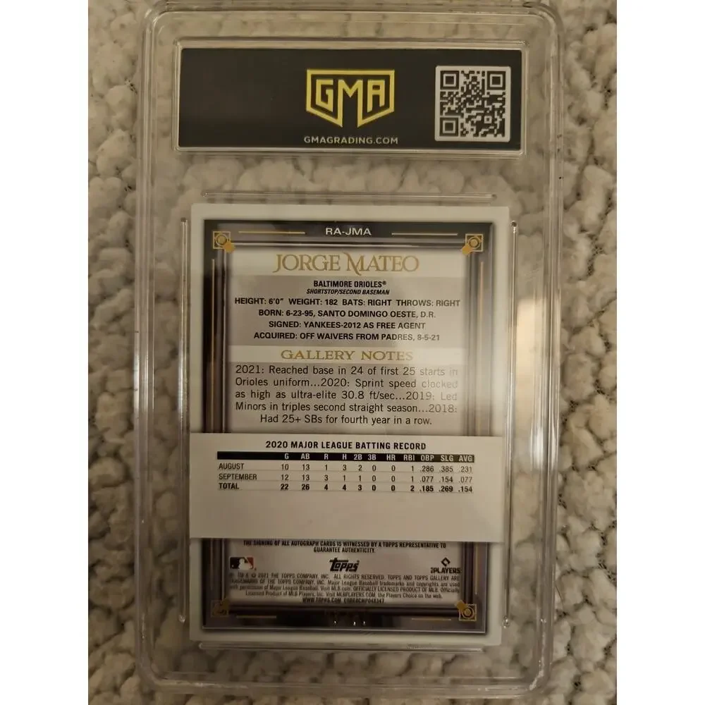 2021 Topps Gallery Rookie Auto Jorge‎ Mateo # RA-JMA Baltimore Orioles RC #23/25